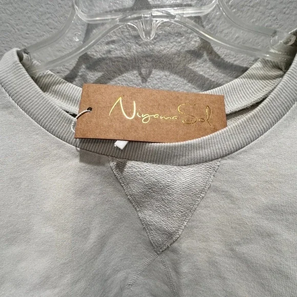 Niyama Sol crop kimono sweatshirt in stone Size Medium Yoga Athleisure - Picture 9 of 10